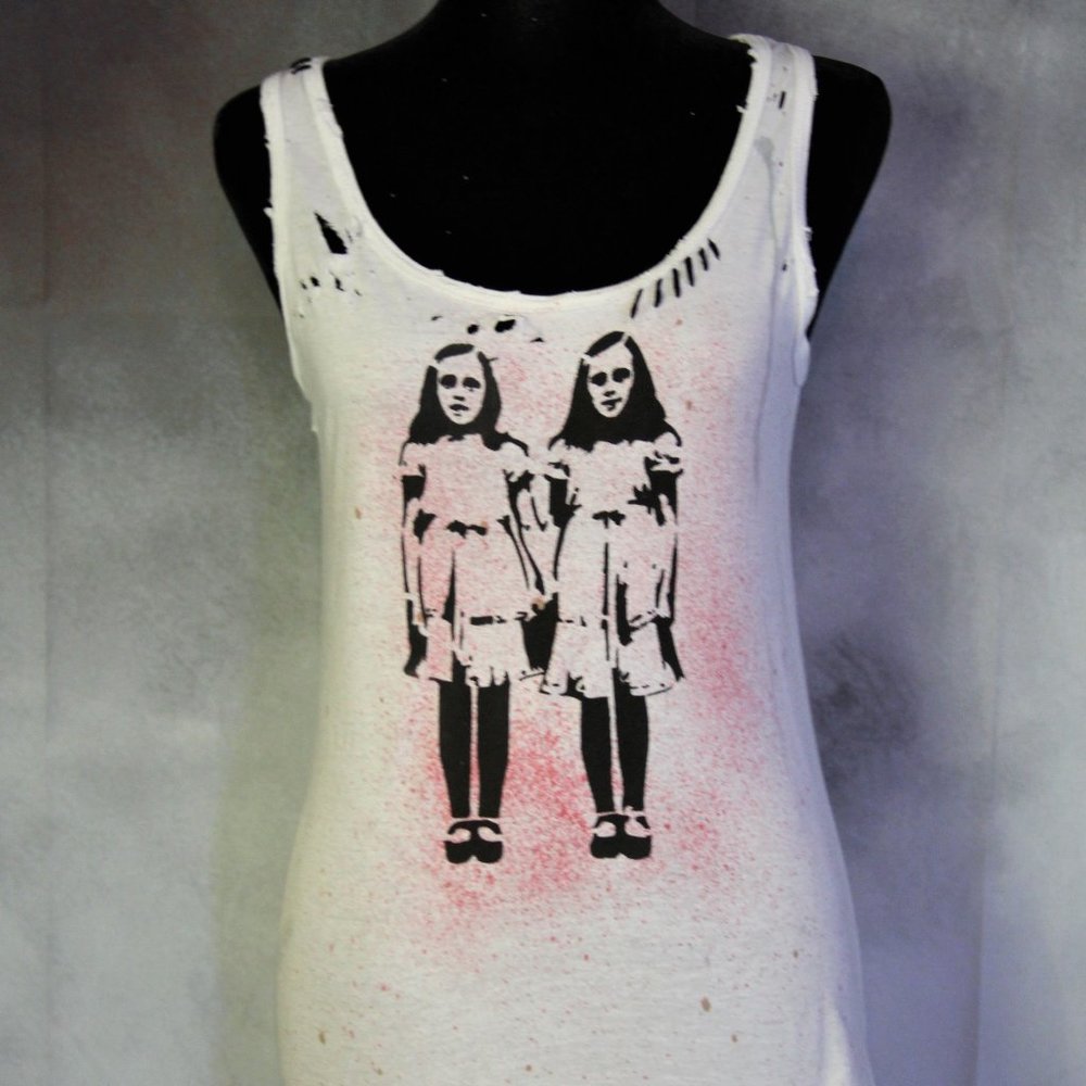 The Shining Evil Twins Handmade Distressed Women's